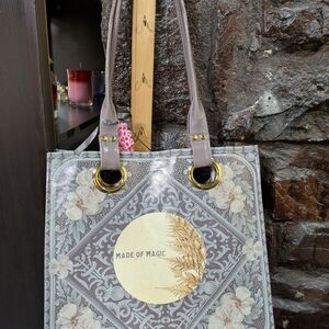Elegant Gray Floral Tote Bag